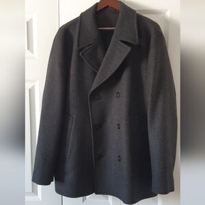 Theory Charcoal Double-Breasted Peacoat
